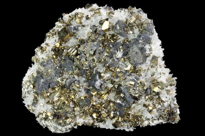 Quartz, Sphalerite and Pyrite Association - Peru #126556